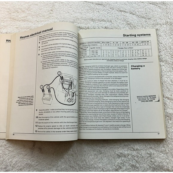 1989 Specialized Haynes Automotive ELECTRICAL Manual 10420 Auto Techbook - Picture 8 of 10